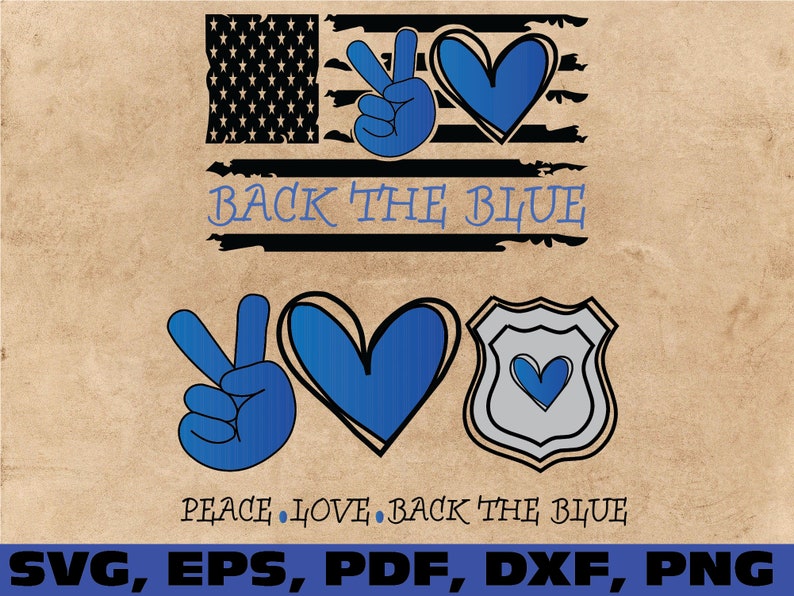 Download Peace love back the blue svg Police Blue Line SVG police | Etsy