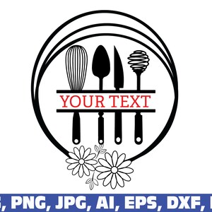 Cooking Split Frame Kitchen Split Frame SVG, Kitchen Svg, Cooking Svg, Kitchen Monogram Svg ...