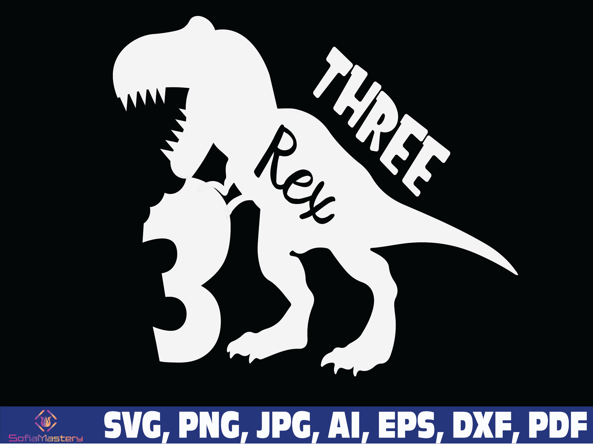 3rd Birthday dinosaur svg three rex svg 3rd Birthday Svg 3 | Etsy