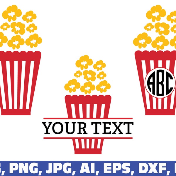 popcorn svg, popcorn box svg, popcorn name frame svg, popcorn monogram svg, popcorn svg bundle, popcorn digital, Monogram SVG, name frame