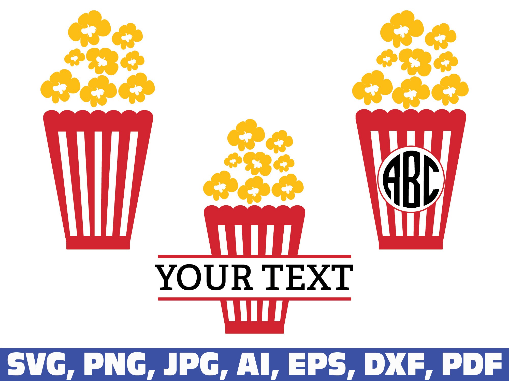 Popcorn Svg Popcorn Box Svg Popcorn Name Frame Svg Popcorn Etsy