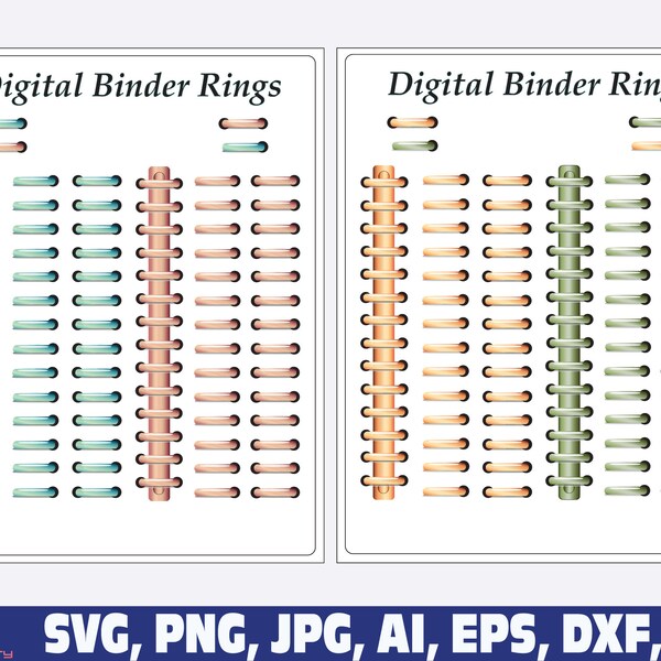 Digital Planner Binder Rings, Metallics, digital rings for digitals planner png, GoodNotes , digital binder rings, Realistic Digital Rings