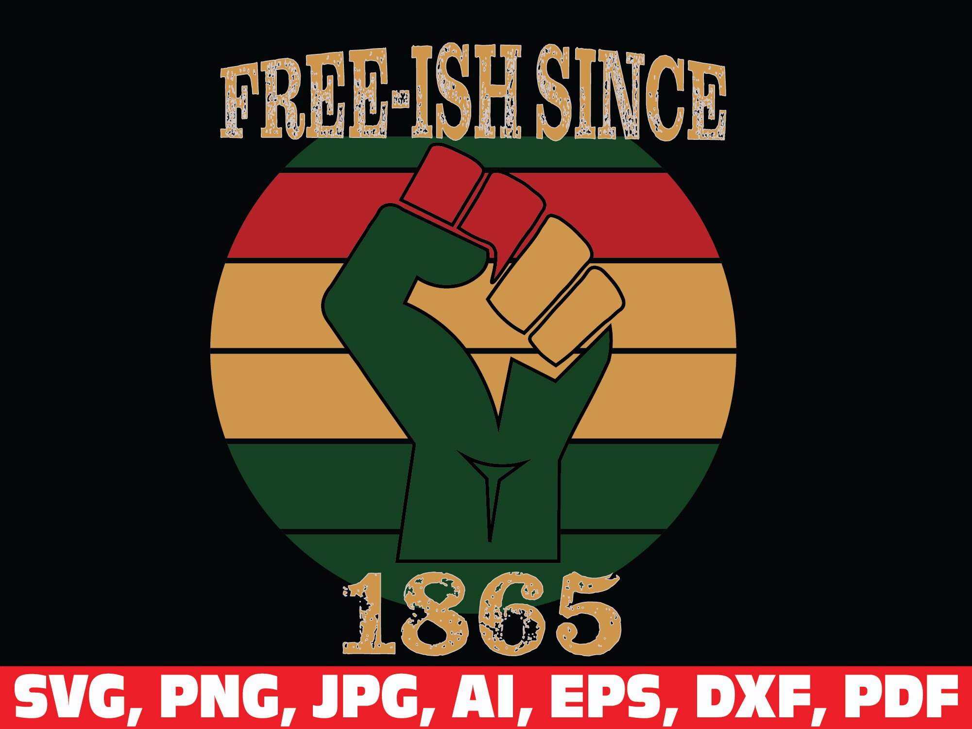 Download Free ish since 1865 svg Juneteenth SVG american flag | Etsy