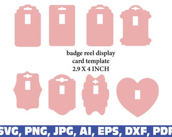 Badge Reel Display Card template, Badge Reel Display Card template svg, png, pdf, eps, ai, jpg, dxf, blank Badge Reel Display Card template