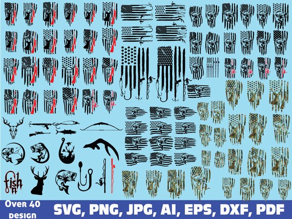 Free Free 325 Hunting And Fishing American Flag Svg SVG PNG EPS DXF File