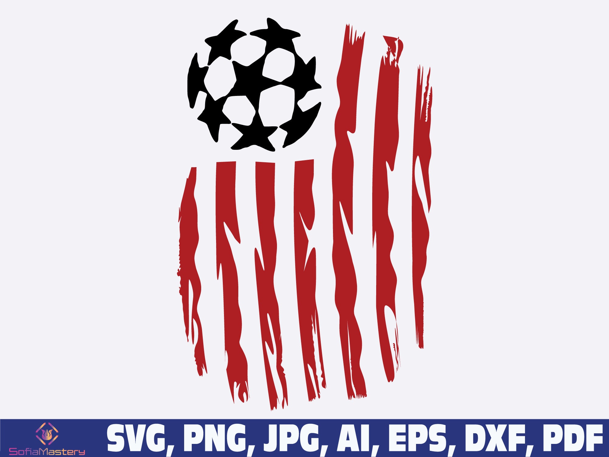 Soccer Svg Soccer Ball Usa American Flag Svg American Fan Etsy
