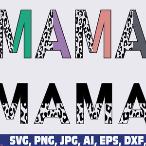 Mama Half Leopard Print Png Svg Mama Svg Png Mom Svg Mom - Etsy