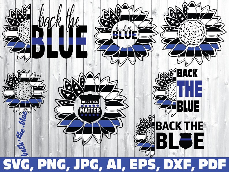 Download Sunflower thin blue line svg thin blue line svg police svg ...