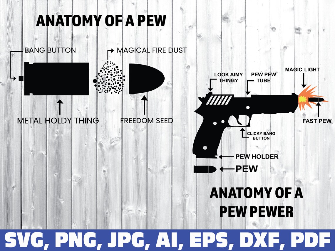 Anatomy of a pew svg anatomy of a pew pewer Svg Pewer Bullet | Etsy