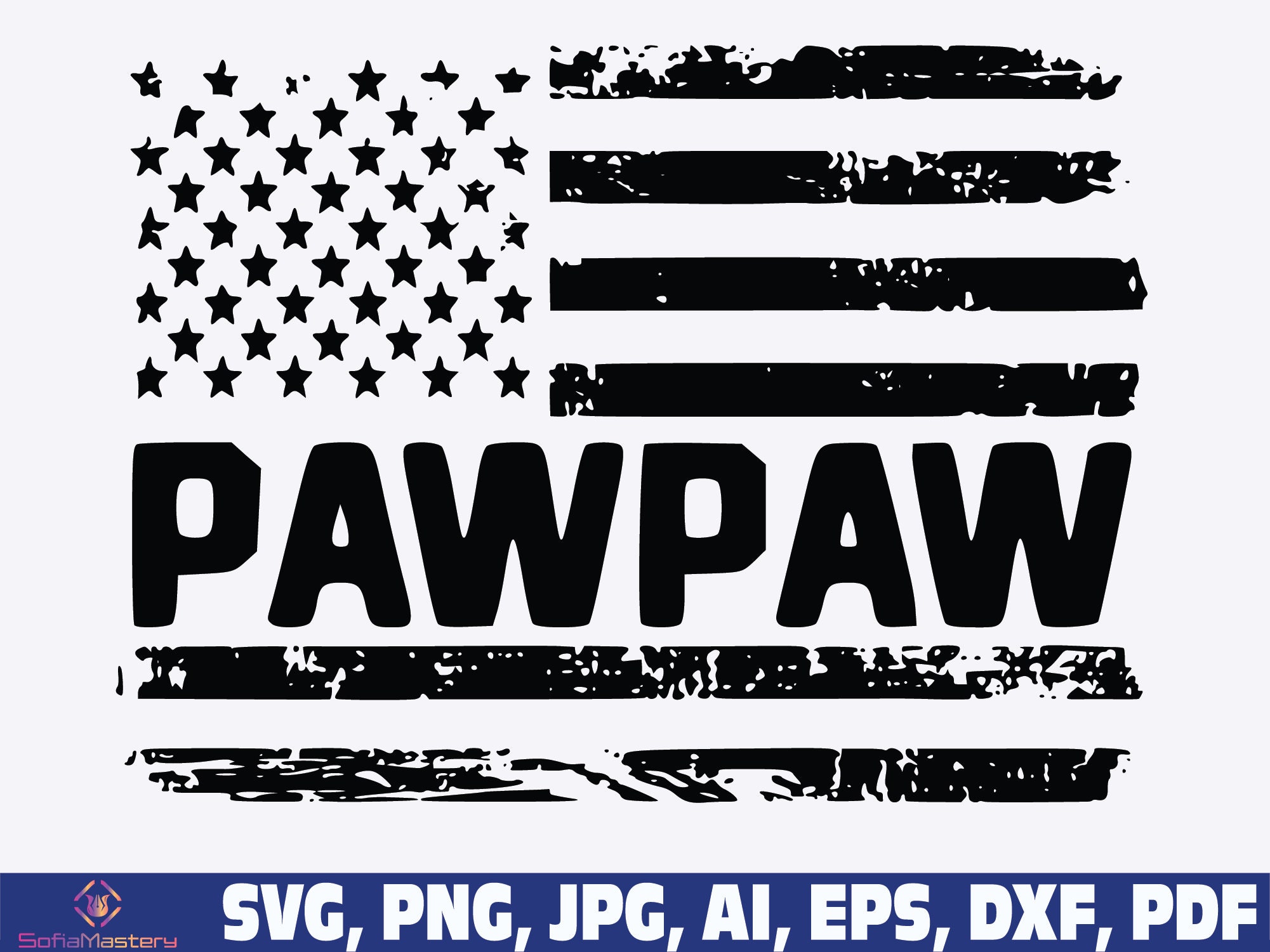 Pawpaw Svg Pawpaw Flag Svg Png Pawpaw Dad Svg USA Flag Svg - Etsy