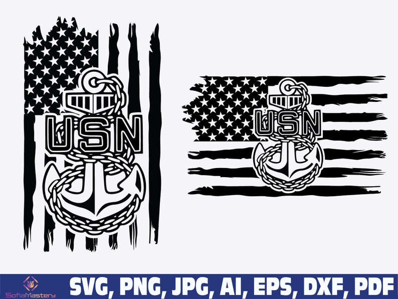 Navy Anchor US Navy Anchor Svg USN Anchor Flag Svg USN Svg | Etsy