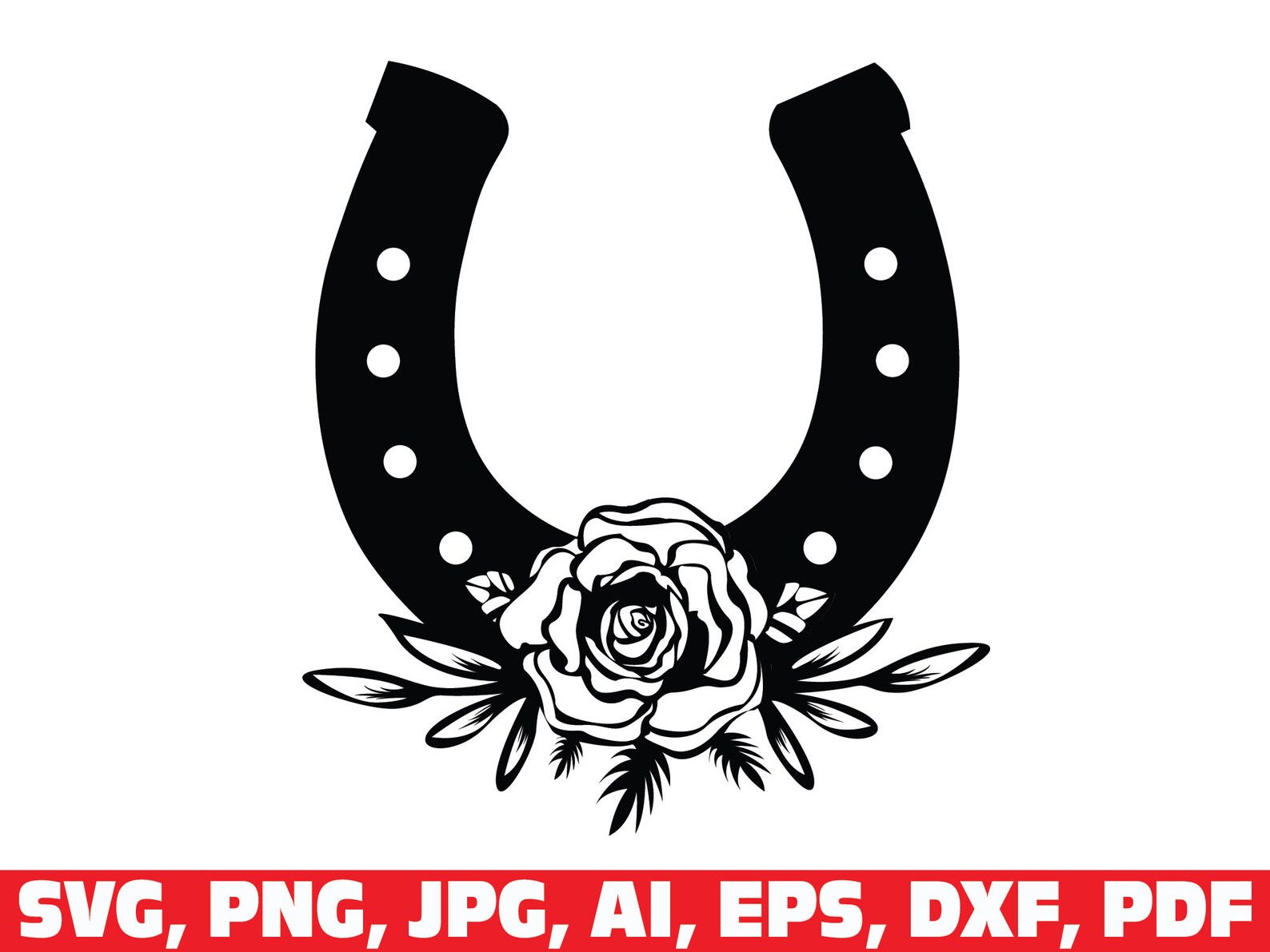 Horseshoe svg horse shoe floral svg horse flower svg horse Etsy