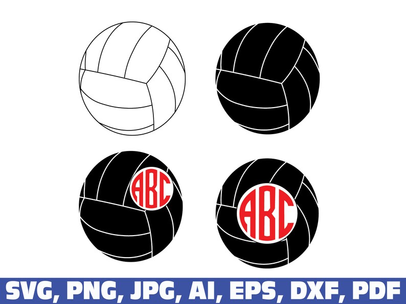 Download Volleyball Svg Volleyball Monogram Svg Volleyball Split Name Etsy