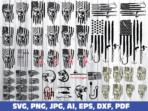 Download Fishing Flag Svg Fisherman Svg Fishing Svg Fishing American Etsy