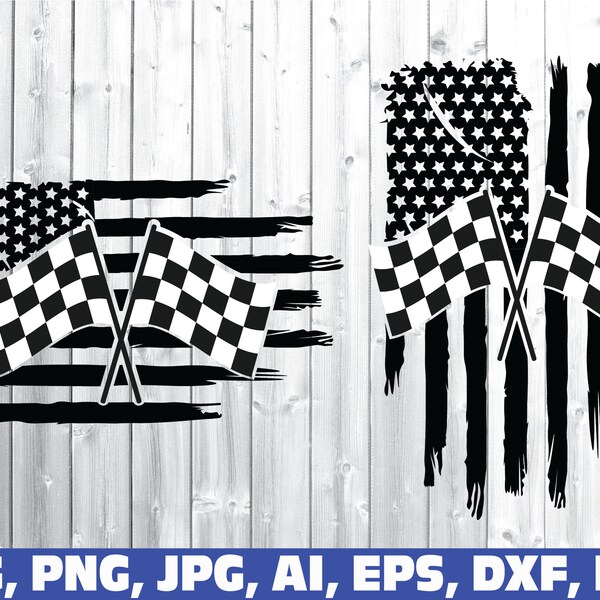 Distressed Racing Flags Svg - Etsy