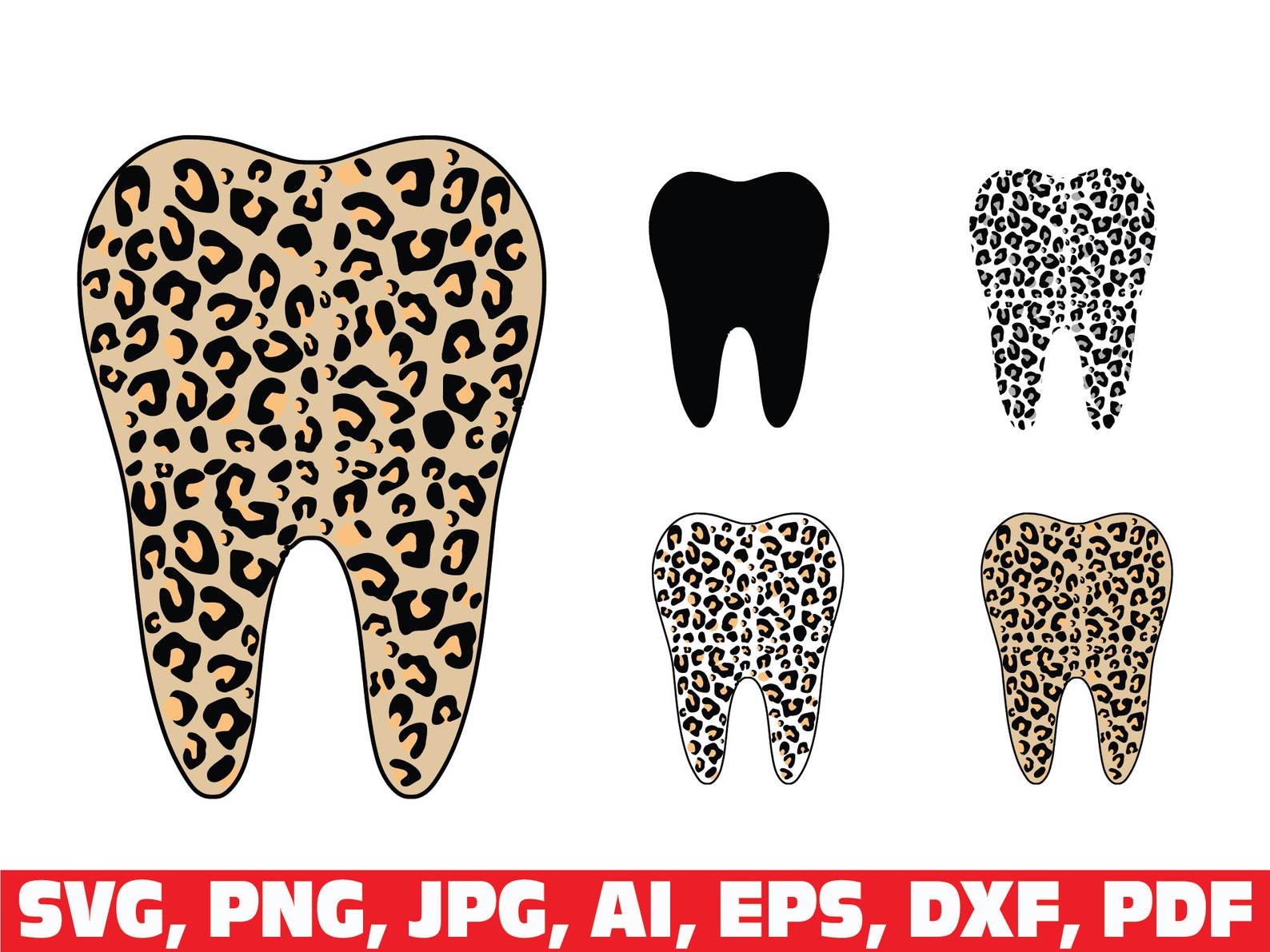 Leopard Teeth Pattern Tooth Svg Tooth Leopard Print Svg Dentist Svg Dental - Etsy