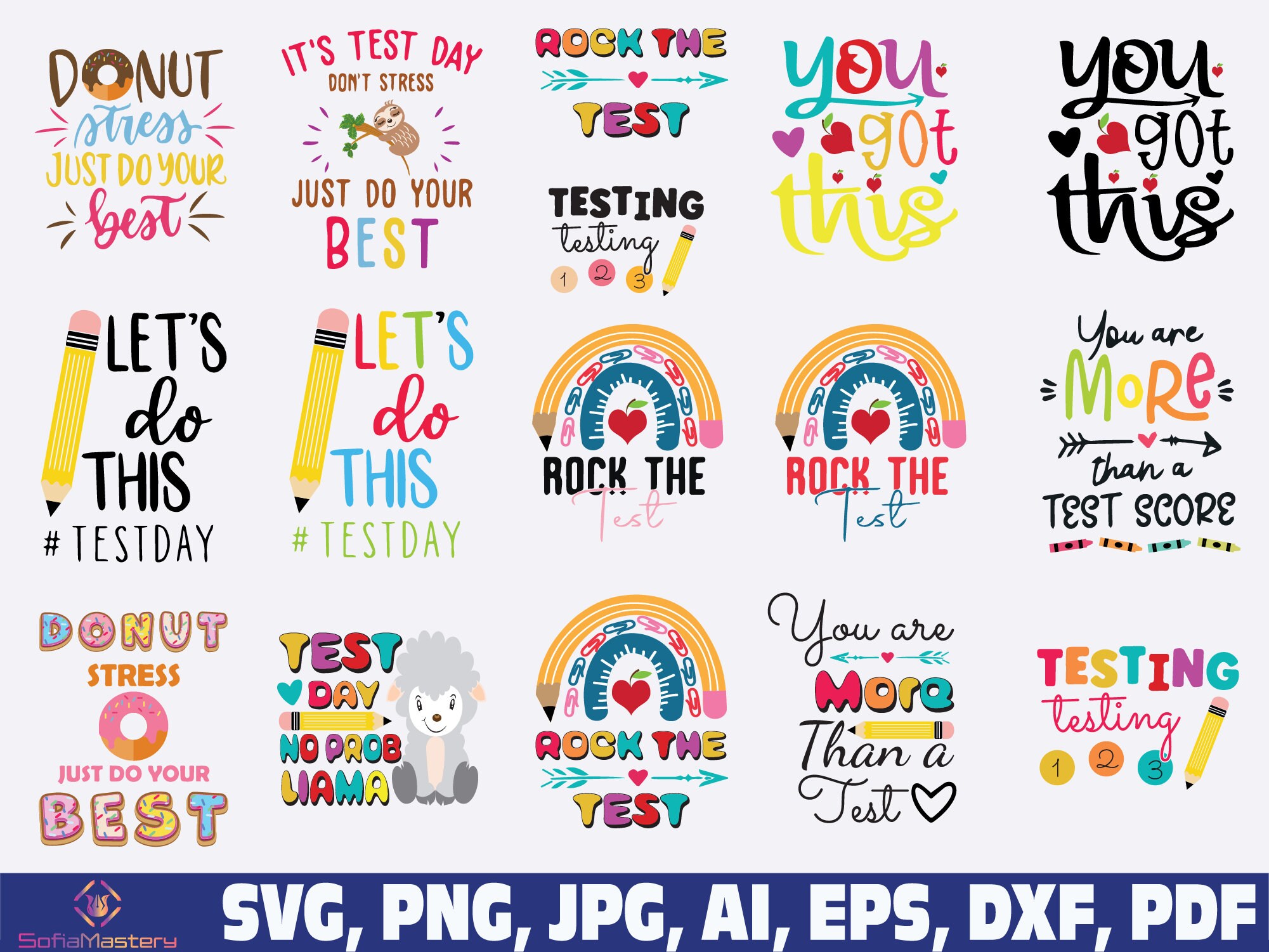 Rock the Test Svg Png Bundle You Got This Test Day Svg Test Etsy Canada