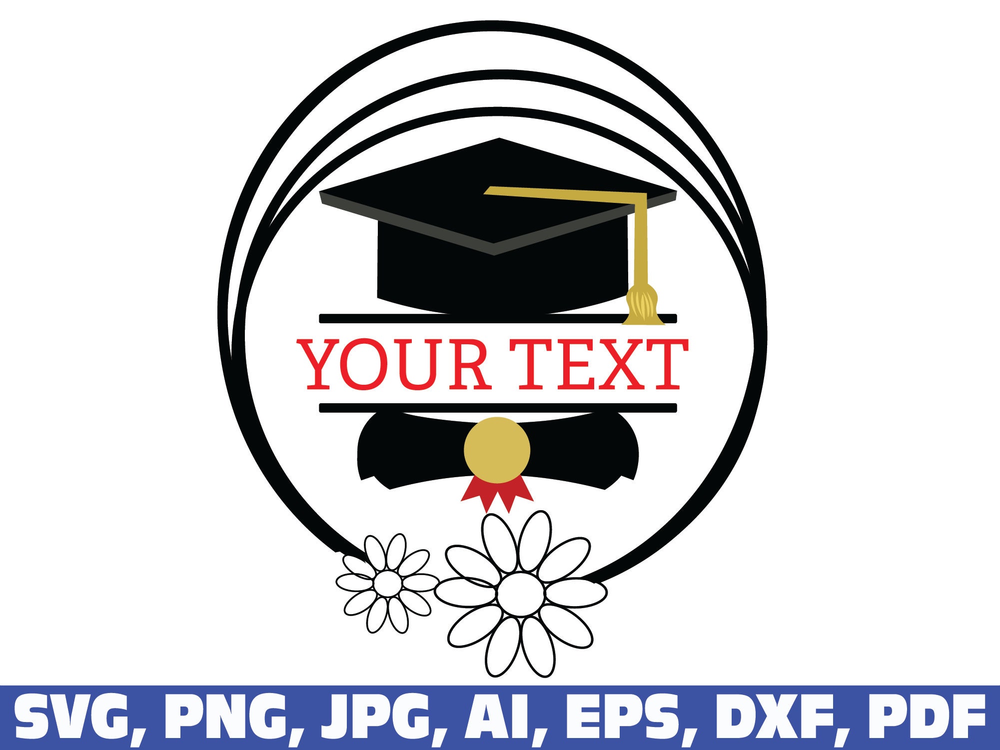 Download Graduation cap svg monogram svg split name frame svg | Etsy