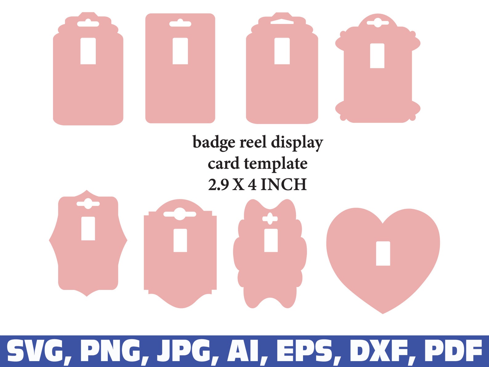 Badge Reel Display Card template Badge Reel Display Card Etsy