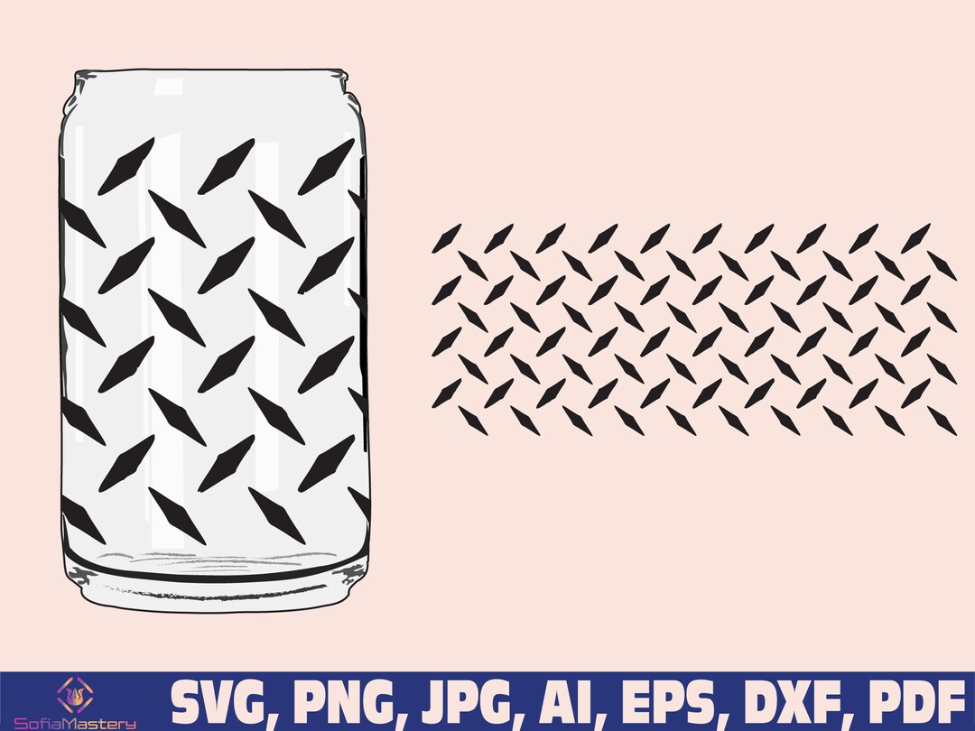 Diamond Plate Glass Wrap Svg Png Can Glass Wrap Diamond Etsy