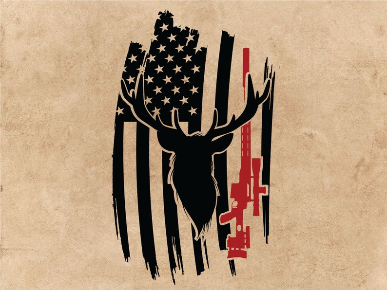 Download Hunting flag svg hunting svg distressed flag svg deer | Etsy