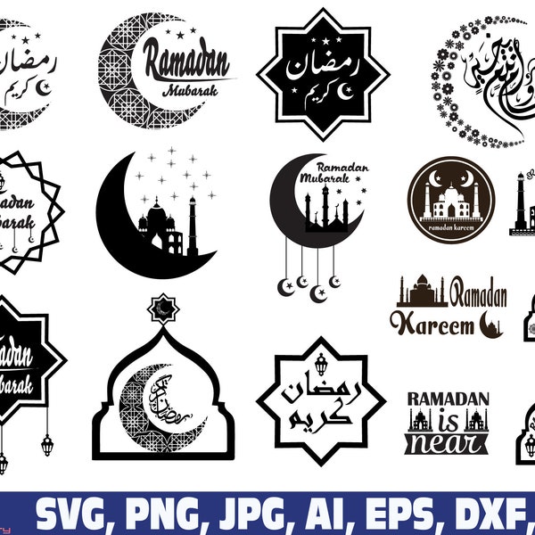 ramadan svg, ramadan mubarak svg, musulmán svg, ramadan imprimible, archivos svg islámicos, ramadan png, ramadan mubarak png bundle