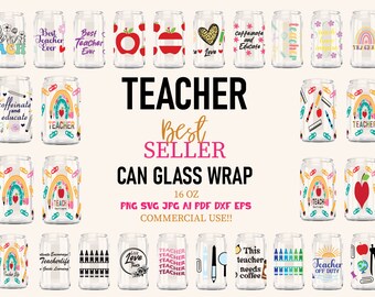 teacher glass wrap svg png, teacher life, teach love inspire, can glass wrap, Coffee Glass Wrap Svg, 16oz Full Wrap Svg, Can Glass, school