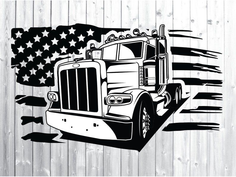 Free Free 95 American Flag Semi Truck Svg SVG PNG EPS DXF File