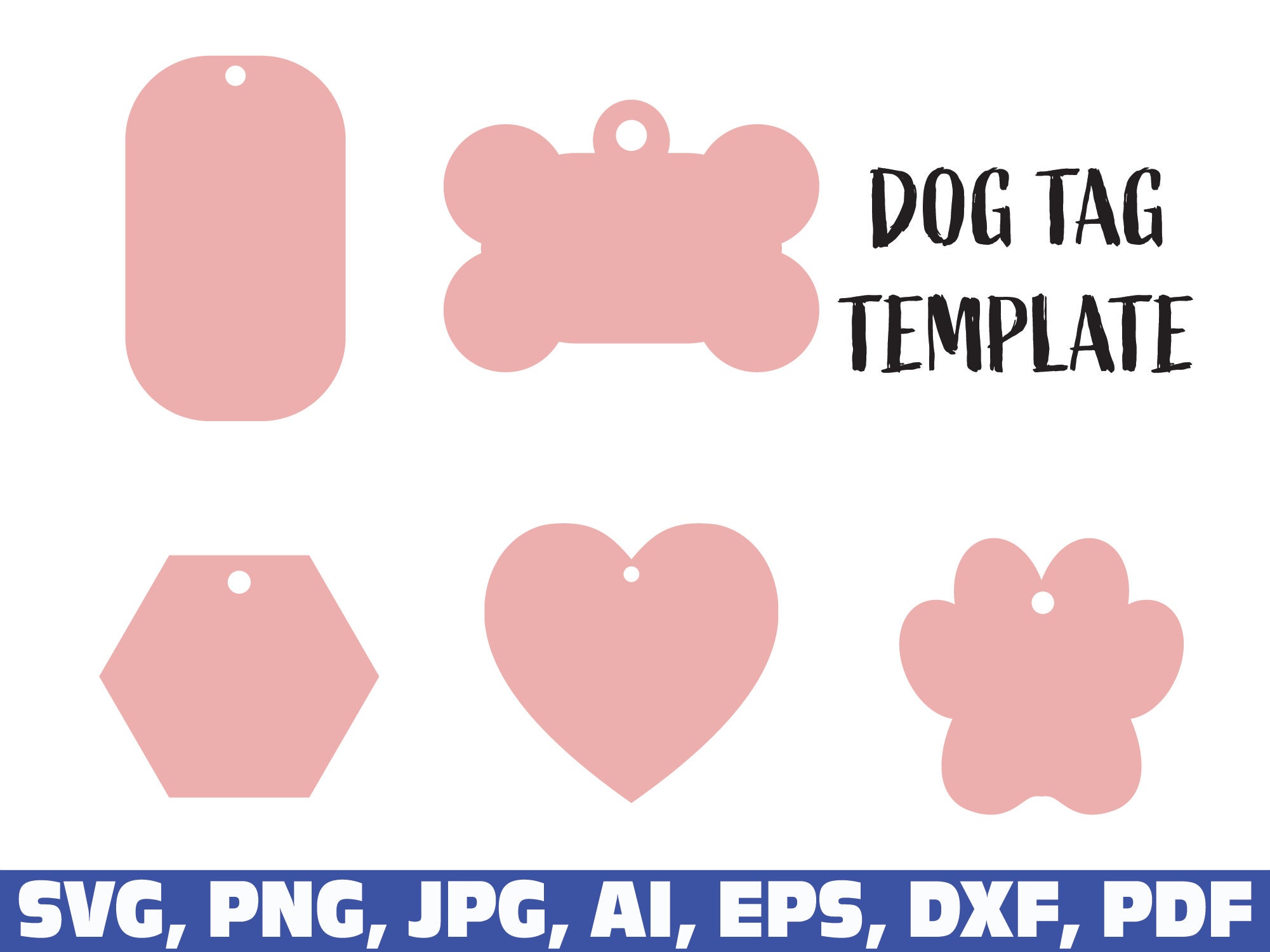 SEWACC 1 Set Dye Sublimation Dog Tags Sublimation Blank Pet Tags Heat  Transfer Tags Pet Collar Tags Pet Name Tags Blank Flags Sublimation Dog  Tags