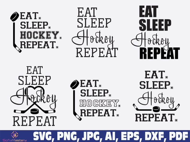 Eat Sleep Hockey Repeat Svg Png Hockey Mom Svg Png Hockey Etsy