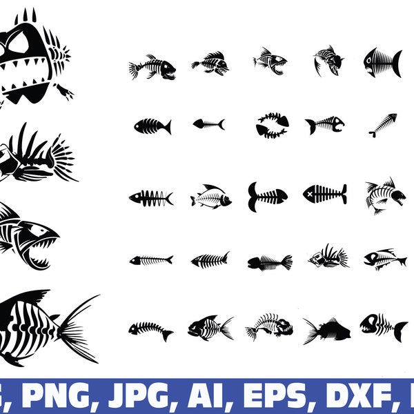 fish svg, fish bones svg, Angry Fish Skeleton svg, Fishing SVG, skeleton svg, fish png, fishing lure svg, fish skeleton svg, dead fish svg