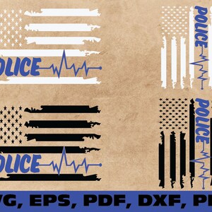 Download Police heartbeat svg police dad svg Thin blue line police | Etsy