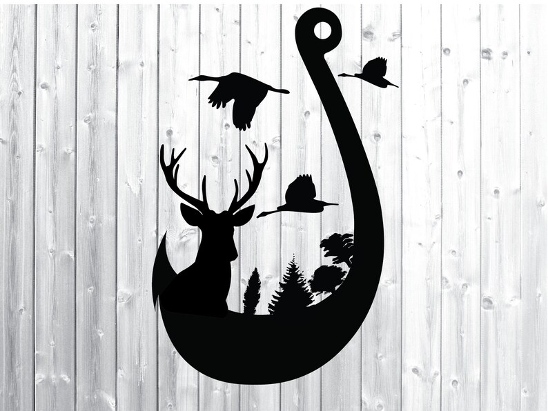 Download Duck Deer and Hook SVG fishing hunting svg bundle fishing | Etsy