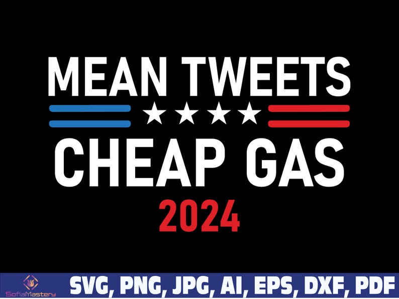 Mean Tweets and Cheap Gas 2024 Svg Trump 2024 Svg Trump Flag Etsy Finland