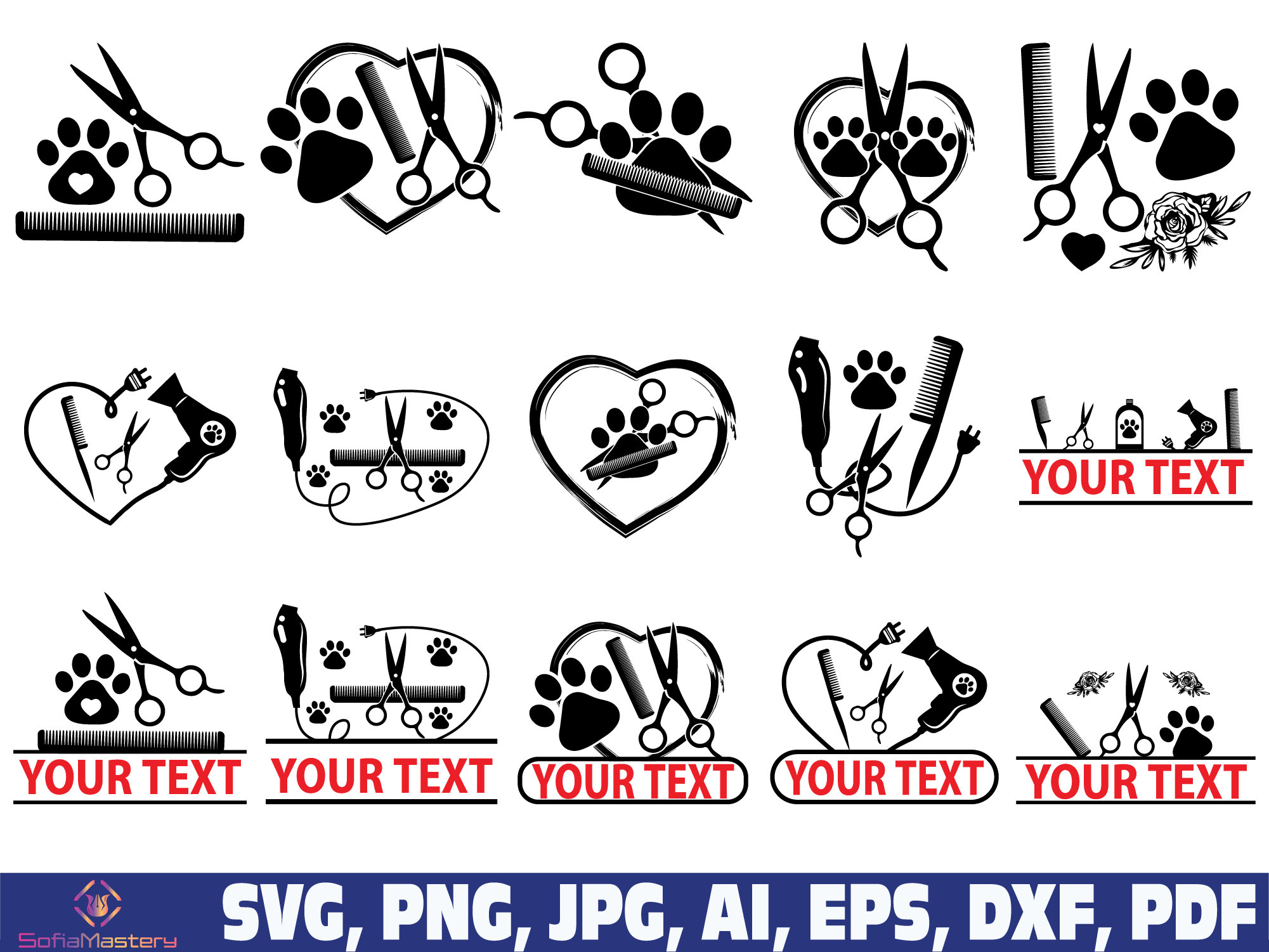Dog Groomer Svg Png Dog Grooming Hair Dryer Heart SVG Dog Etsy UK