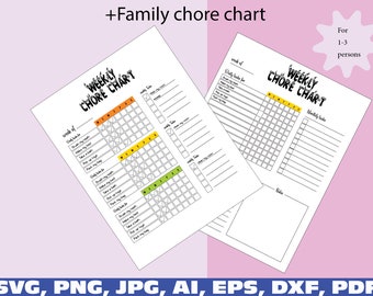 family chore chart for kids, kids chore chart, editable chore chart, Printable Chore Chart, Kids Responsibility Chart, kids planner