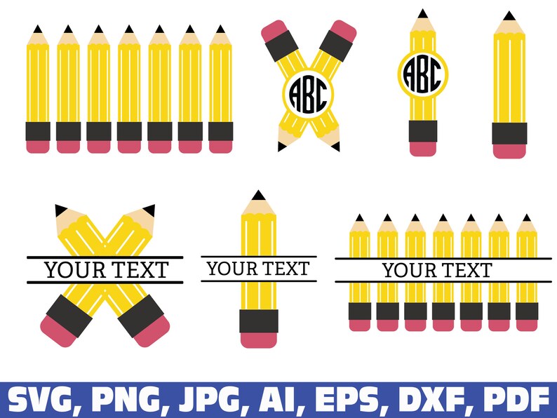Download Crayon Split Monogram Svg crayon svg teacher svg school | Etsy