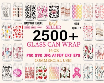 Libby glass wrap svg png, libbey glass svg, libby glass can svg, can glass wrap, 16oz Full Wrap Svg, Coffee Glass Svg, glass wrap svg bundle