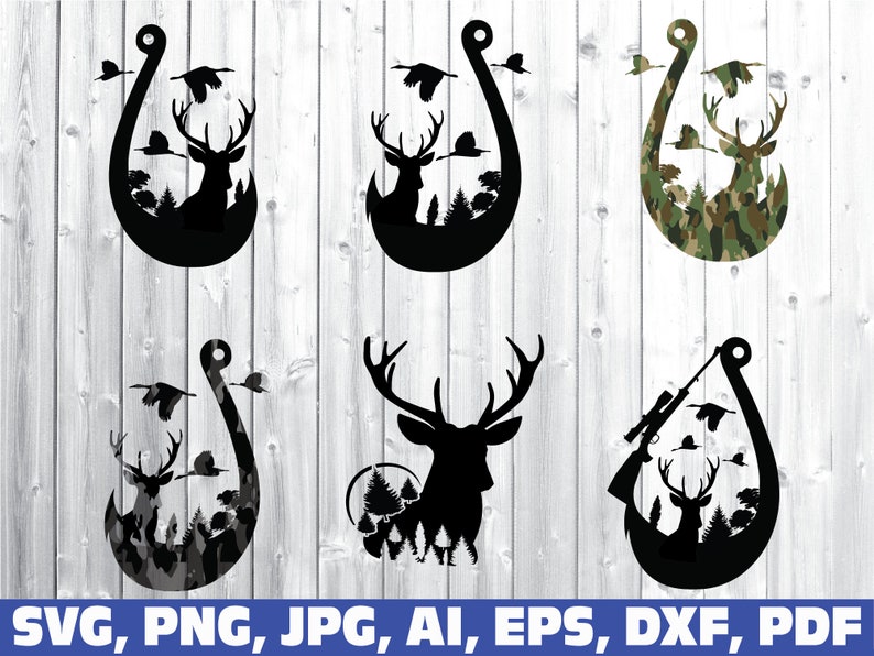 Download Duck Deer and Hook SVG fishing hunting svg bundle fishing ...