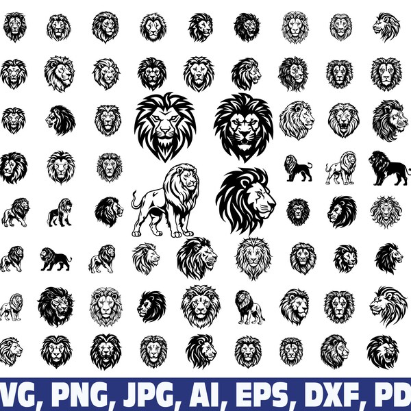 Lion Head Svg png, Lion Clipart, Lion face Svg png, Lion svg bundle,  Lion cut file, Lion King svg, Lion vector, lion logo svg png, lion png