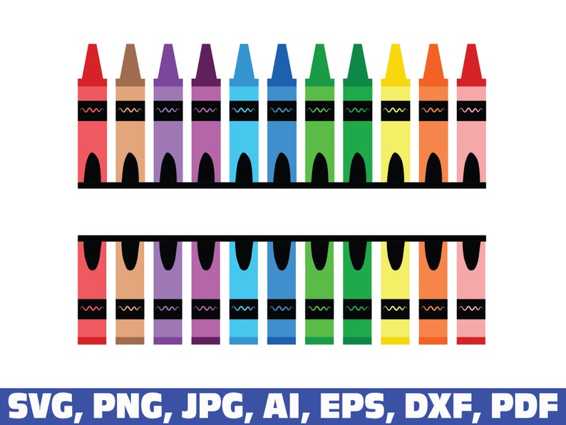 Download Crayon Split Monogram Svg crayon svg teacher svg school | Etsy