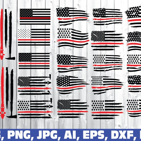 distressed redline american flag svg, red line flag svg, firefighter svg, firefighter flag svg, fireman svg, thin red line svg, fireman flag