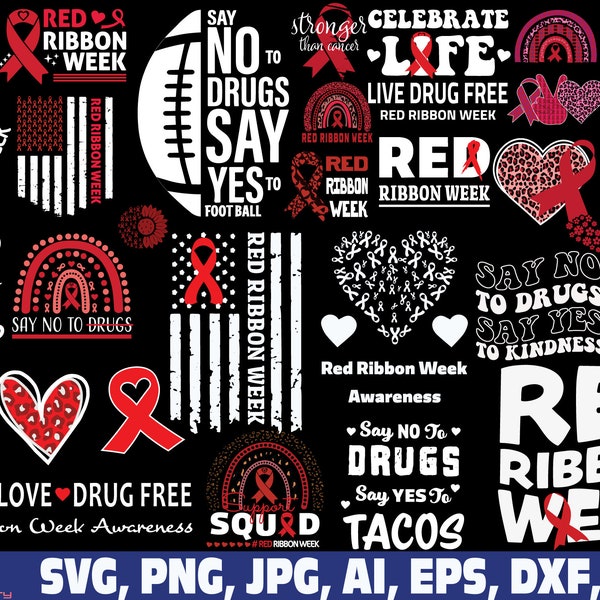 red ribbon week svg, No To Drugs SVG, Drug Free SVG, Anti-Drug svg, Red Shirt svg, Red Ribbon, red ribbon week svg for kids, We Wear Red svg