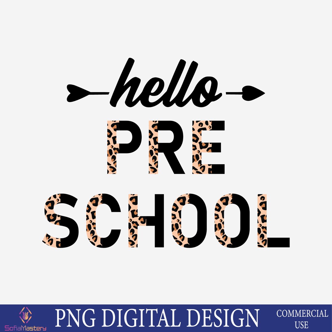 Hello Preschool Png Hello Preschool Png Half Leopard Cheetah - Etsy