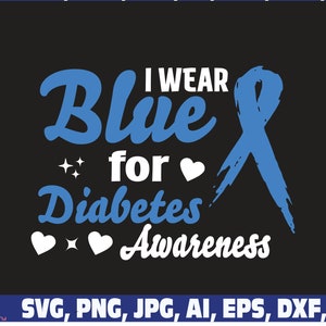 in November we wear blue SVG, Diabetes Awareness SVG, We wear blue SVG, diabetes svg, blue ribbon svg, ribbon svg, Blue Ribbon Awareness Svg