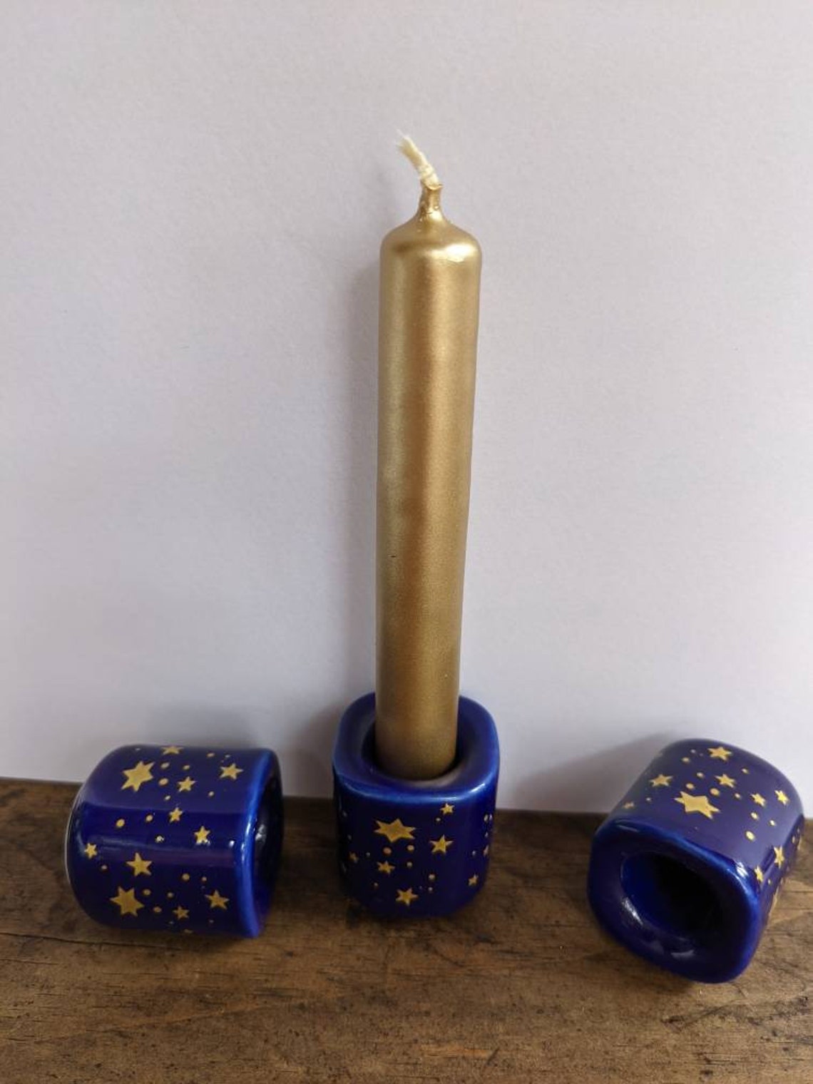 Blue Celestial Chime Candle Holder Etsy