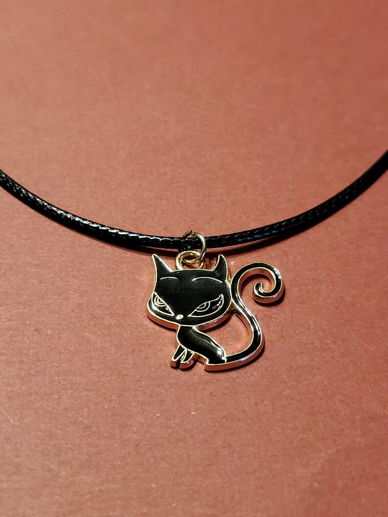 Black Cat Necklace Etsy