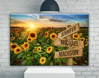 Sunflower Field Art Etsy