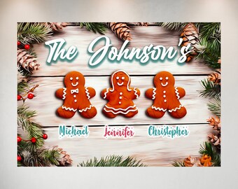 Gingerbread Family Multi-Names Premium Photo Print