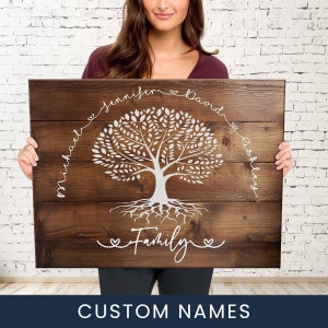 Family Tree Wood-Inspired Premium Canvas image 2